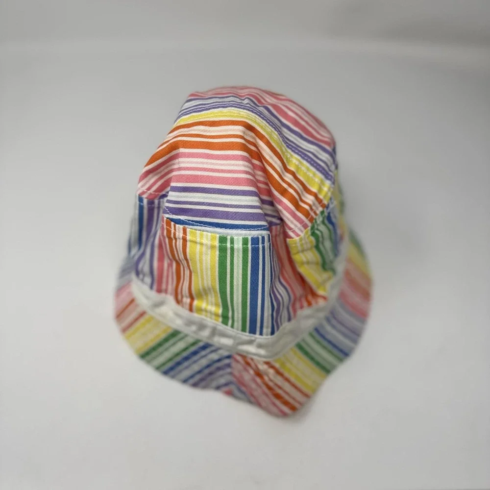 Rainbow Stripe Hat Cap Bucket Boys One Size Multicolor Wide Brim Summer